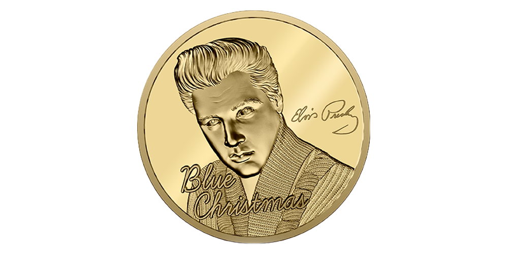 Offisiell Elvis-julemynt i 99,9 % gull Offisiell Elvis-julemynt i 99,9 % gull