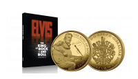 Offisiell gullbelagt Elvis Presley minnemynt, medfølger blistermappe for oppbevaring
