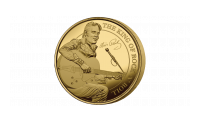 Offisiell gullbelagt Elvis Presley minnemynt viser motiv av kongen av rock n' roll