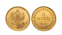 Advers og revers 10 Markka 1879