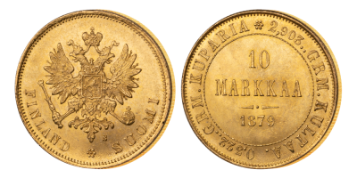 Finsk 10 markkaa 1879 - Alexander II