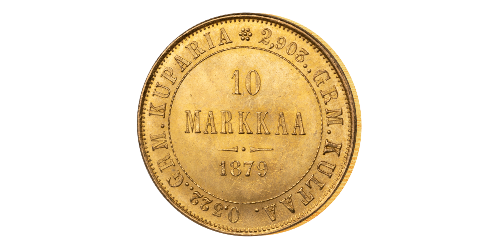Revers 10 Markka 1879