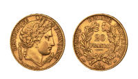 20 franc Ceres II 1851 advers og revers