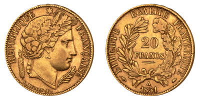 Ceres fra den II franske republikk - 20 Franc 1848-1851