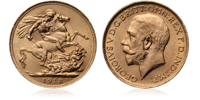 George V 1/2 sovereign gullmynt - 1911-1915 