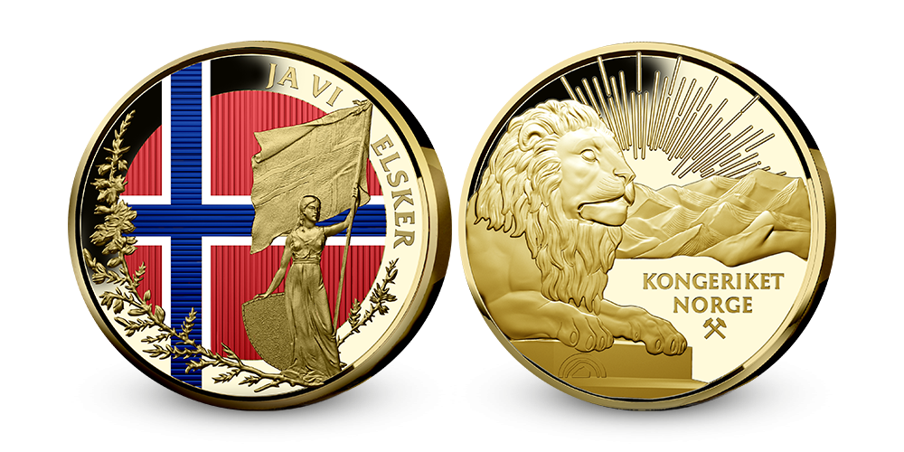 Prestisjemedalje i gull hedrer det norske flagg
