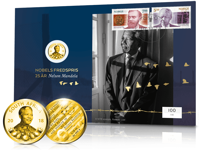 Nelson Mandela gullmynt myntbrev Nelson Mandela gullmynt myntbrev