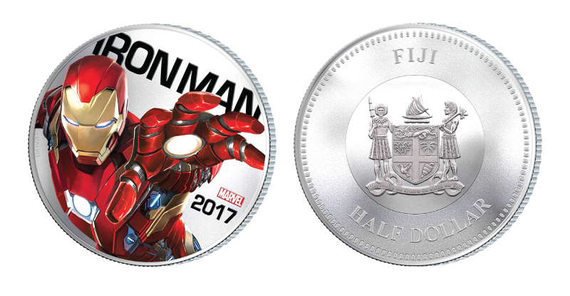 Iron man minnemynt med innebygget lys Iron man minnemynt med innebygget lys