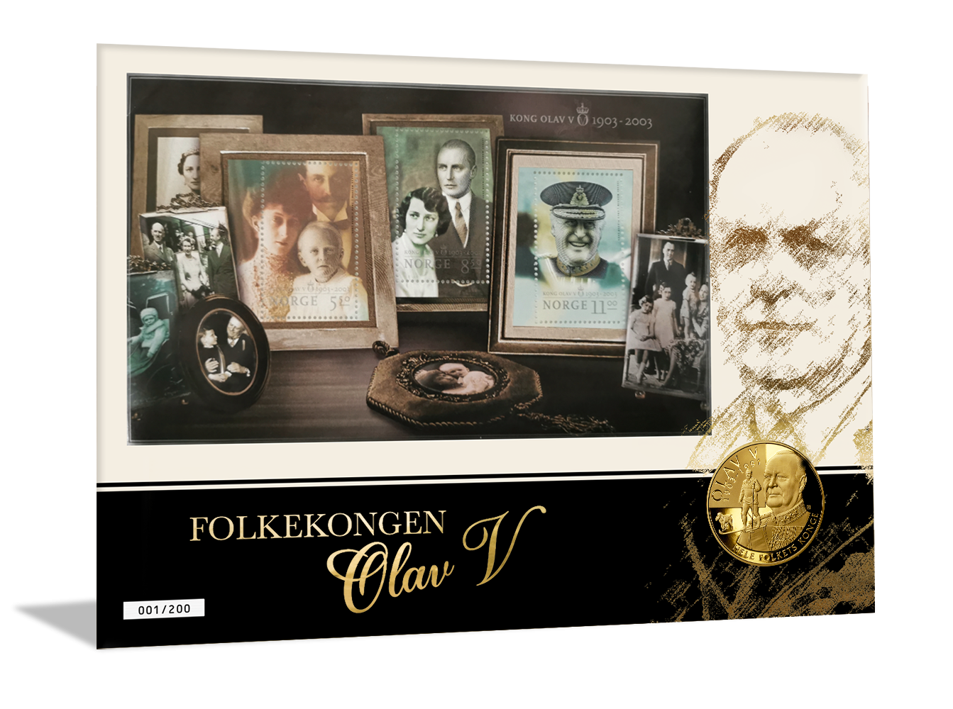 Gullminnebrev hedrer kong Olav Gullminnebrev hedrer kong Olav