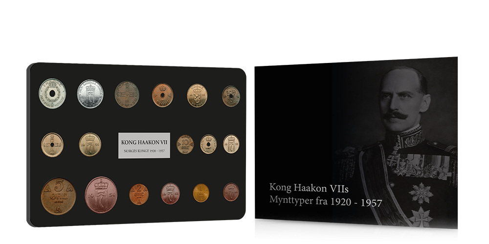 Alle Kong Haakon VIIs mynttyper etter 1920