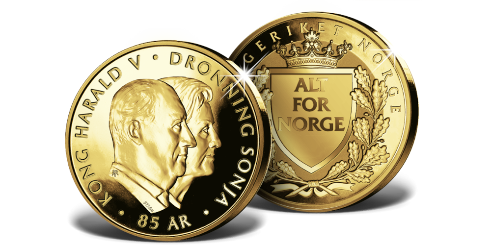Jubileumsmedaljen i 9 karat gull belagt med 24 karat gull