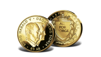 Jubileumsmedaljen i 9 karat gull belagt med 24 karat gull