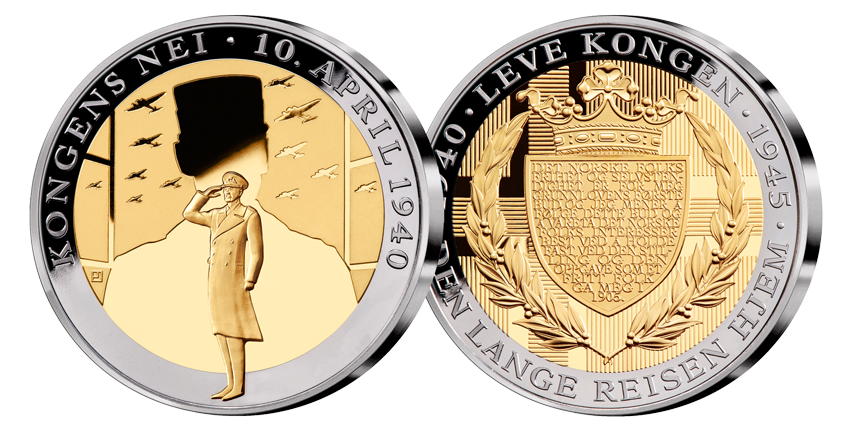 Kongens Nei medalje med gull og platina Kongens Nei medalje med gull og platina