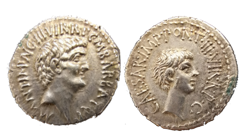   Denarius Marcus Antonius Octavian