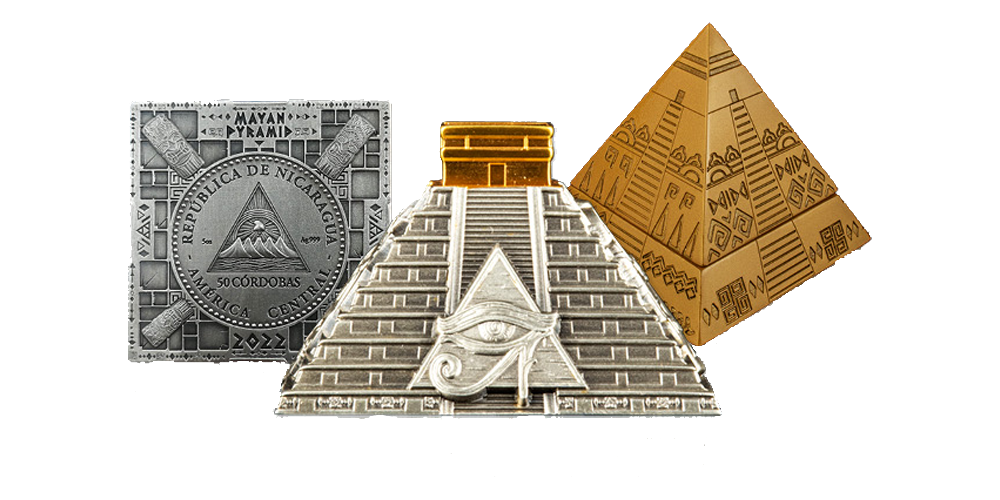 Spektakulær 3D-mynt formet som Mayan pyramiden