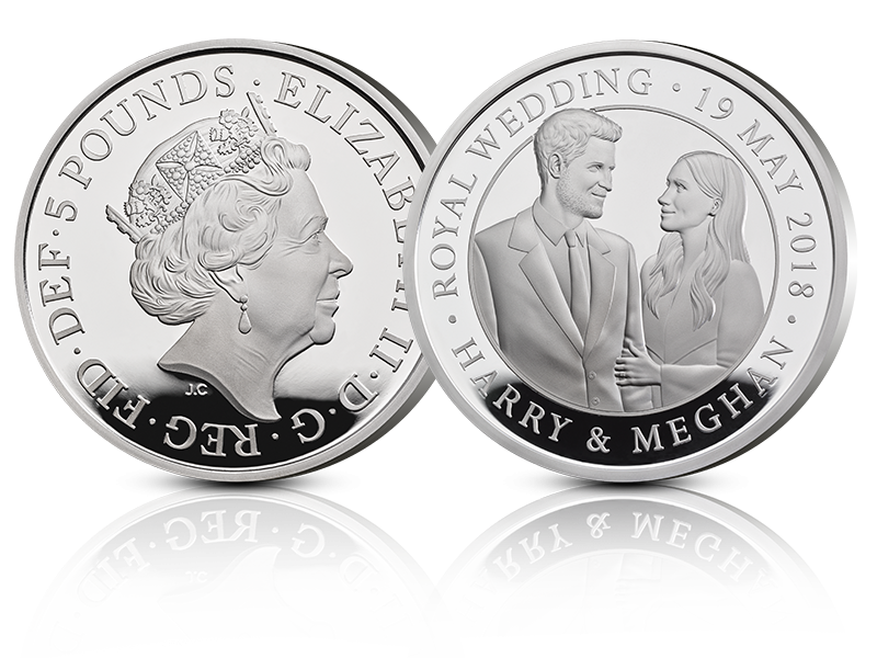 Minnemynt for bryllupet til Prins Harry og Meghan Markle Minnemynt for bryllupet til Prins Harry og Meghan Markle