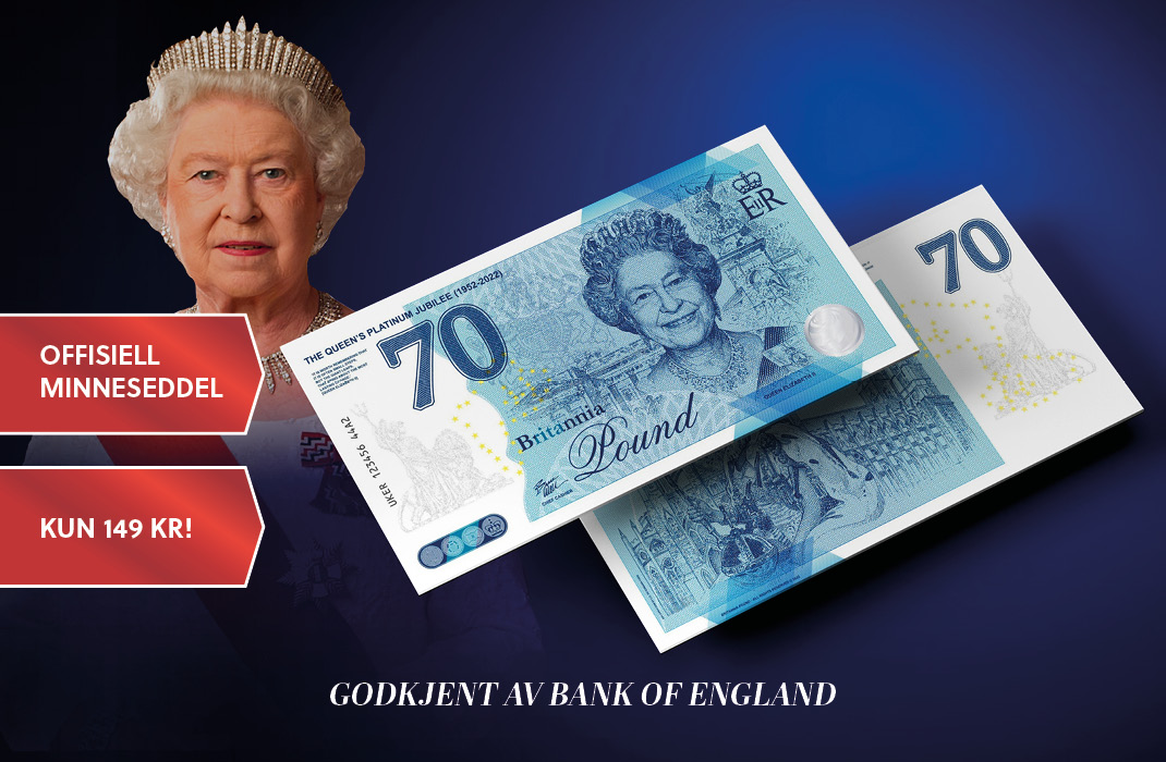 Minneseddel hedrer dronning Elizabeth II