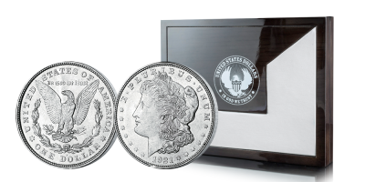 Morgan Dollar Settet - komplett med 5 myntmerker 