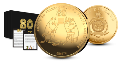 Mummi 80 år - gullmynt - kun 350 på verdensbasis