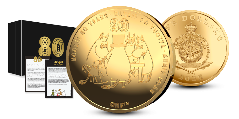 Eksklusiv 80-&aring;rsjubileumsgullmynt