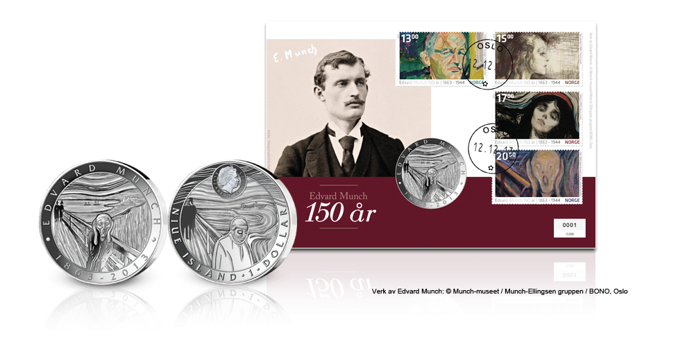 Myntbrev nr. 189: Edvard Munch 150 år Myntbrev nr. 189: Edvard Munch 150 år