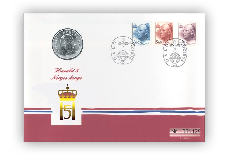 Myntbrev nr. 3: Harald V Norges Konge Myntbrev nr. 3: Harald V Norges Konge
