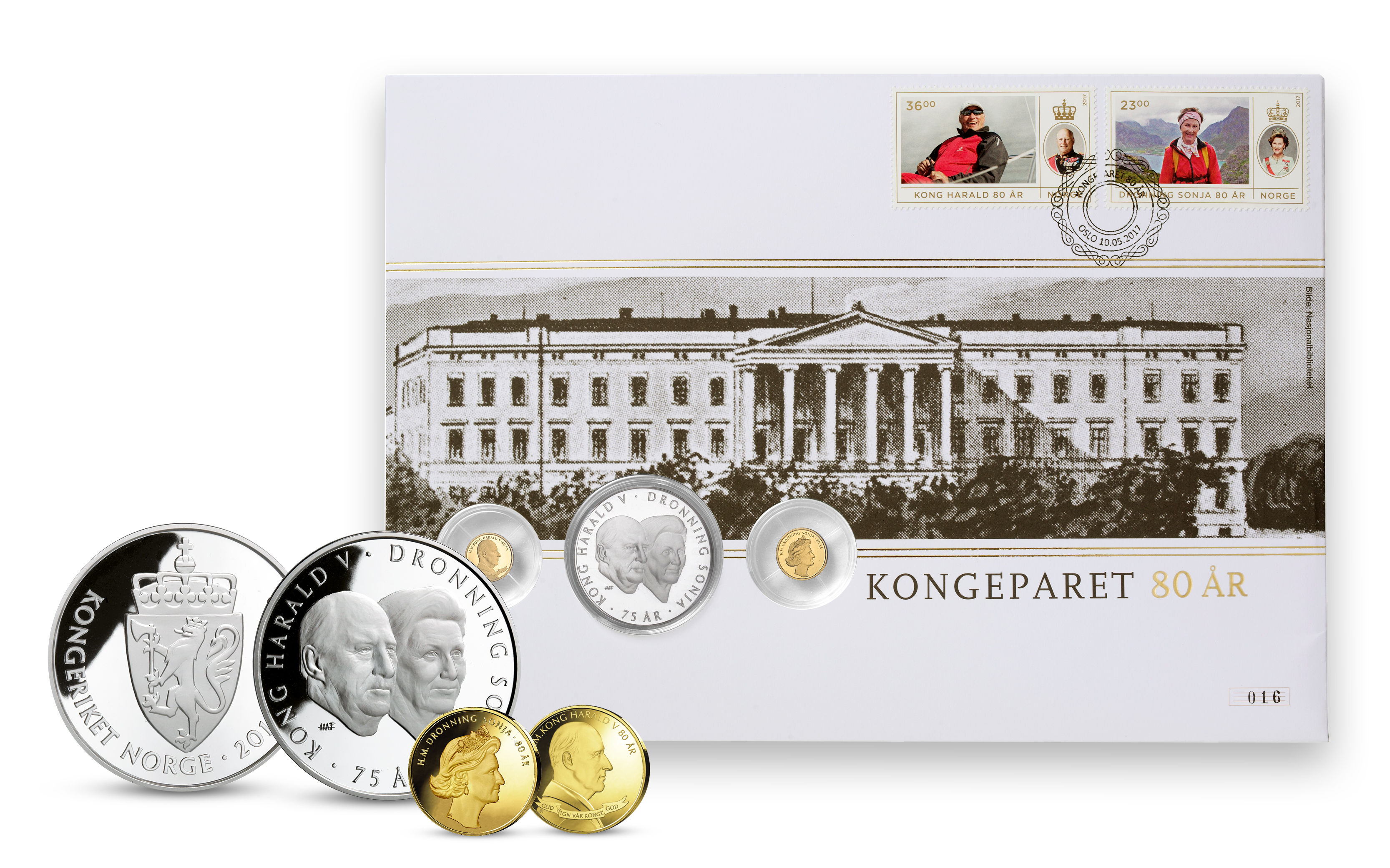 Myntbrev Kongeparet 80 år Myntbrev Kongeparet 80 år