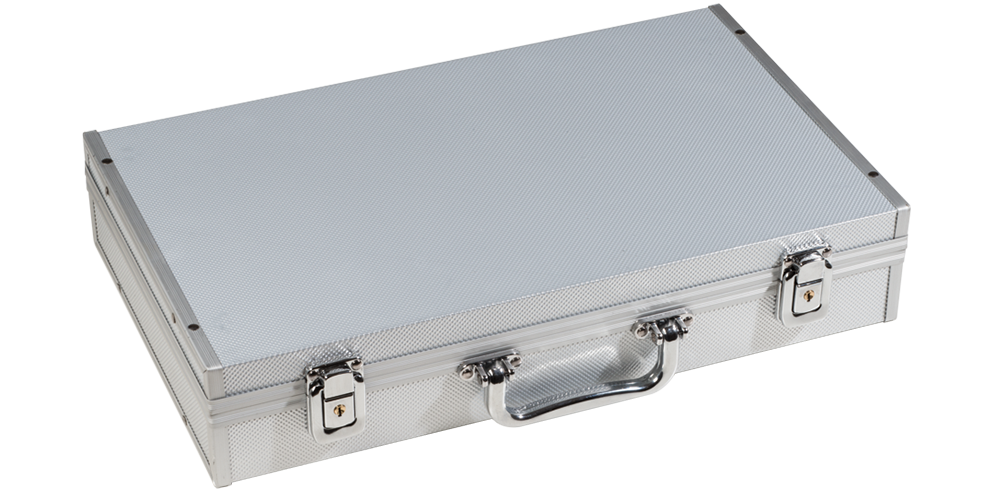 Myntkoffert med aluminium-look Myntkoffert med aluminium-look