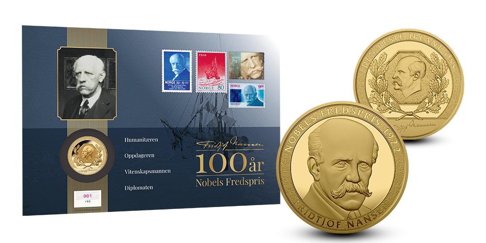 Fridtjof Nansen minnebrev med gullmedalje