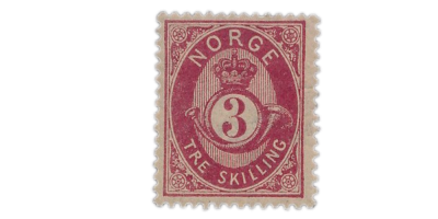 Det første frimerke med det kjente posthornmotivet