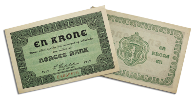 Norge 1 krone nødseddel 1917 