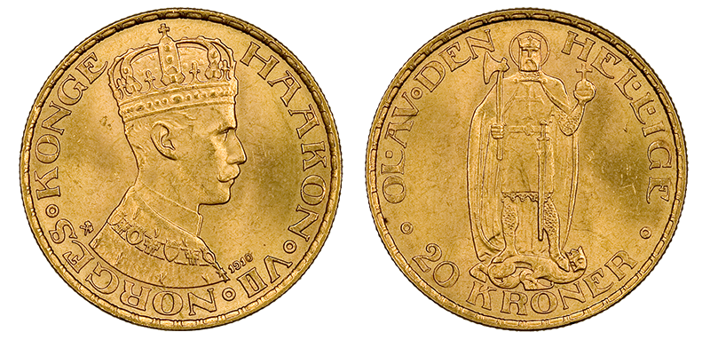 20 kroner 1910 utgitt under Haakon VII