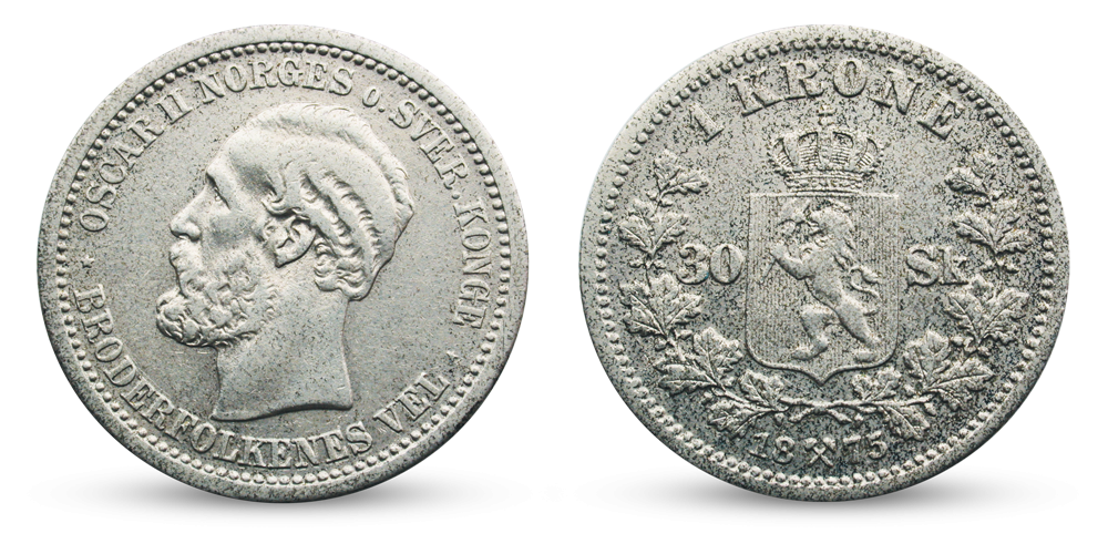 1 krone-30 skilling 1875