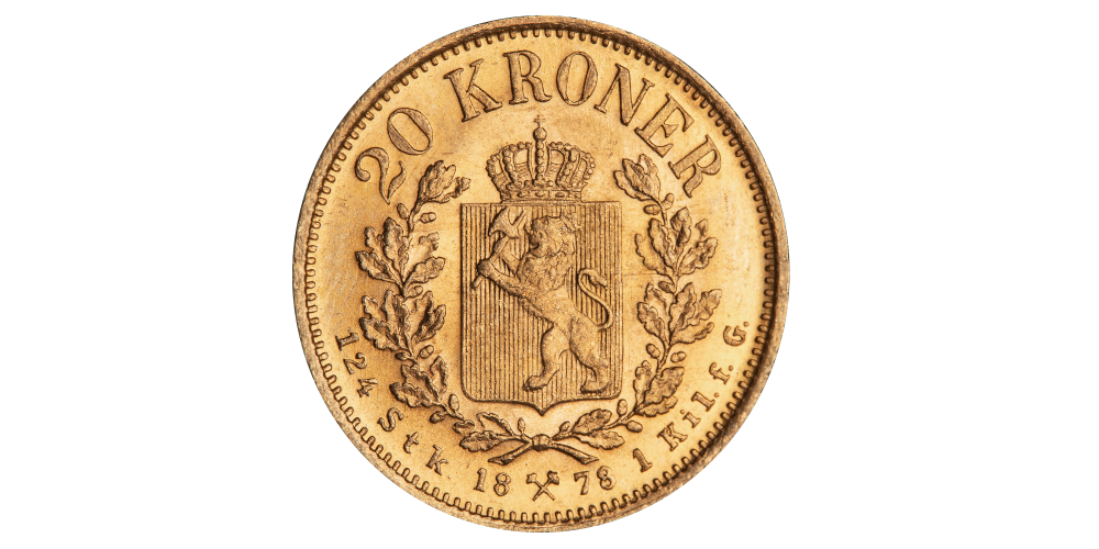  Oscar II 20 kroner gull 1878 revers