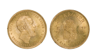 20 kroner / 5 speciedaler 1874 advers og revers