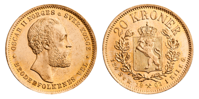 20 kroner gullmynt - utgitt 1902