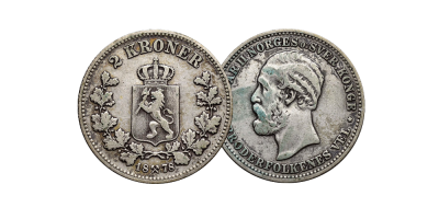 2-kroner 1878 - Norges aller første 2-krone i sølv!