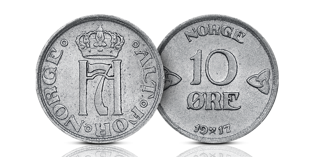 10-øre 1917 i sølv 10-øre 1917 i sølv