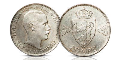 50 øre 1918 - Norske ører i sølv