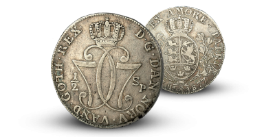 Kong Christian VIIs eneste norske 1/2-speciedaler Kong Christian VIIs eneste norske 1/2-speciedaler