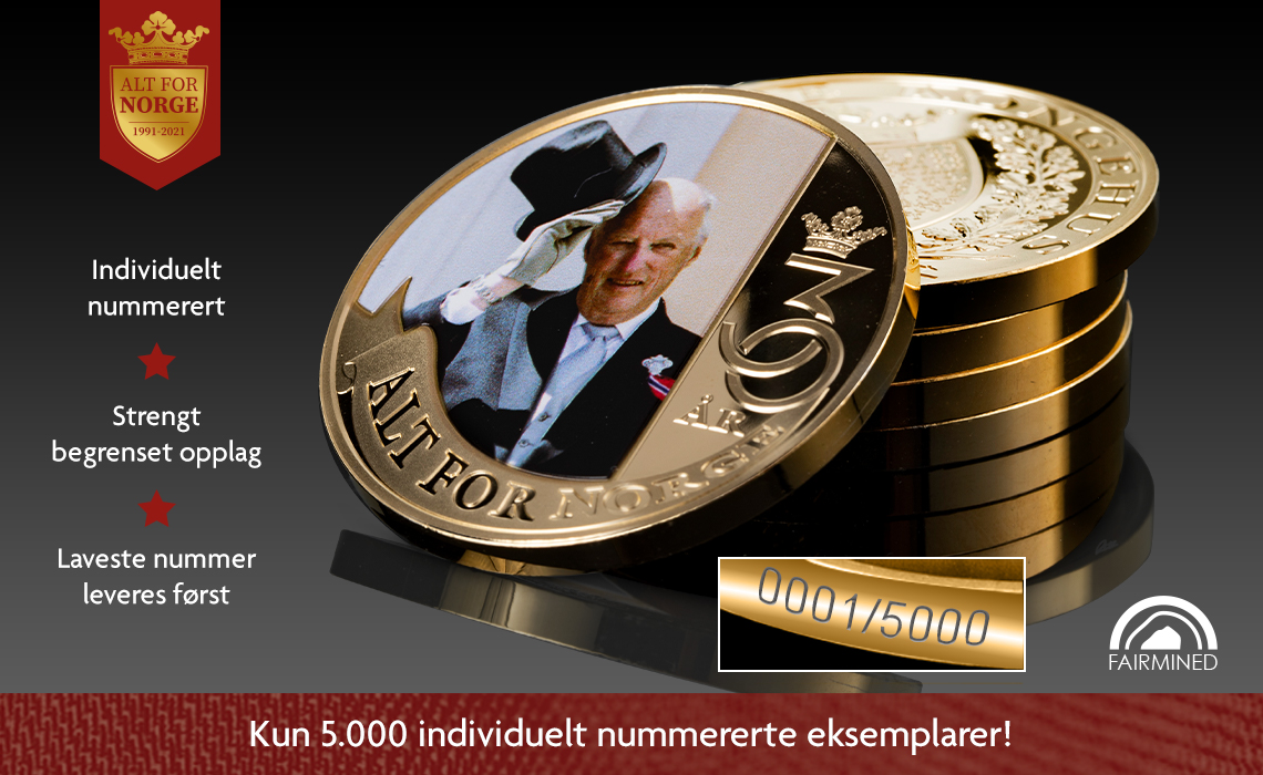 Nummerert Kong Harald jubileumsmedalje