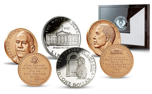 Presidentsett med 2 offisielle presidentmedaljer og 1 sølvmynt preget i 90% sølv Presidentsett med 2 offisielle presidentmedaljer og 1 sølvmynt preget i 90% sølv