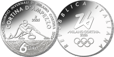 Offisiell sølvmynt OL 2026 Italia Curling