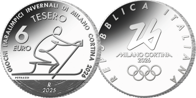 Offisiell sølvmynt OL 2026 Italia Paralangrenn
