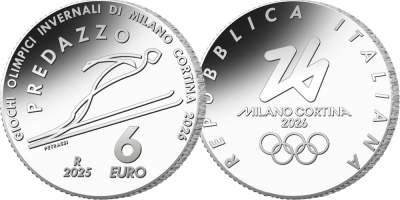 Offisiell sølvmynt OL 2026 Italia Skihopp