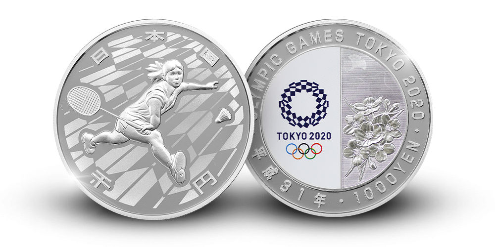 OL Tokyo 2020 offisiell sølvmynt Badmington OL Tokyo 2020 offisiell sølvmynt Badmington