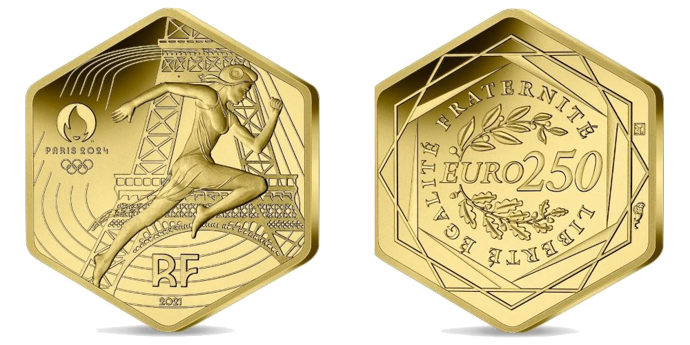 Sekskantet 250 euro utgitt til OL i Paris 2024