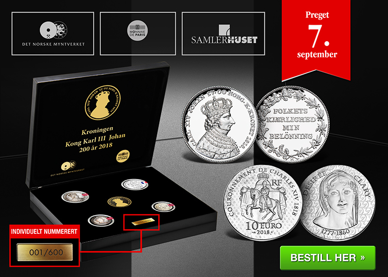 Preget på dagen for kroningen Karl III Johan Preget på dagen for kroningen Karl III Johan
