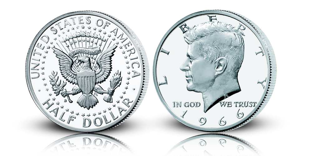 John F. Kennedy halvdollar i 40% sølv