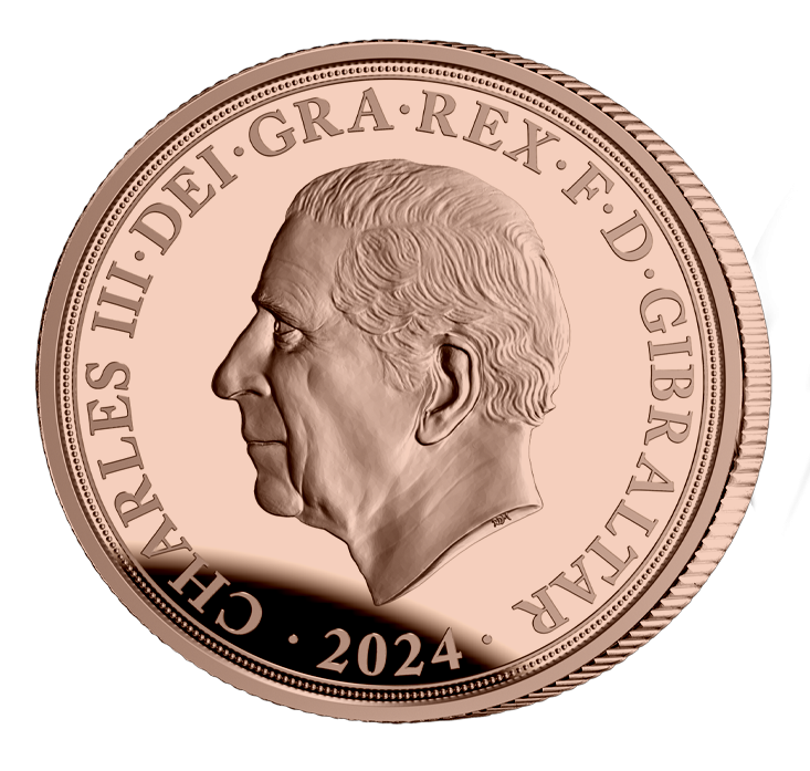  Bilde av myntens advers portrett av Charles